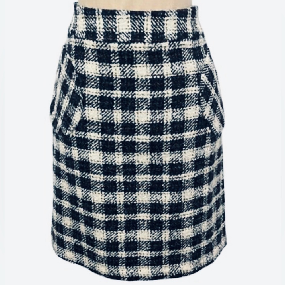 J.McLaughlin plaid wool tweed mini Skirt